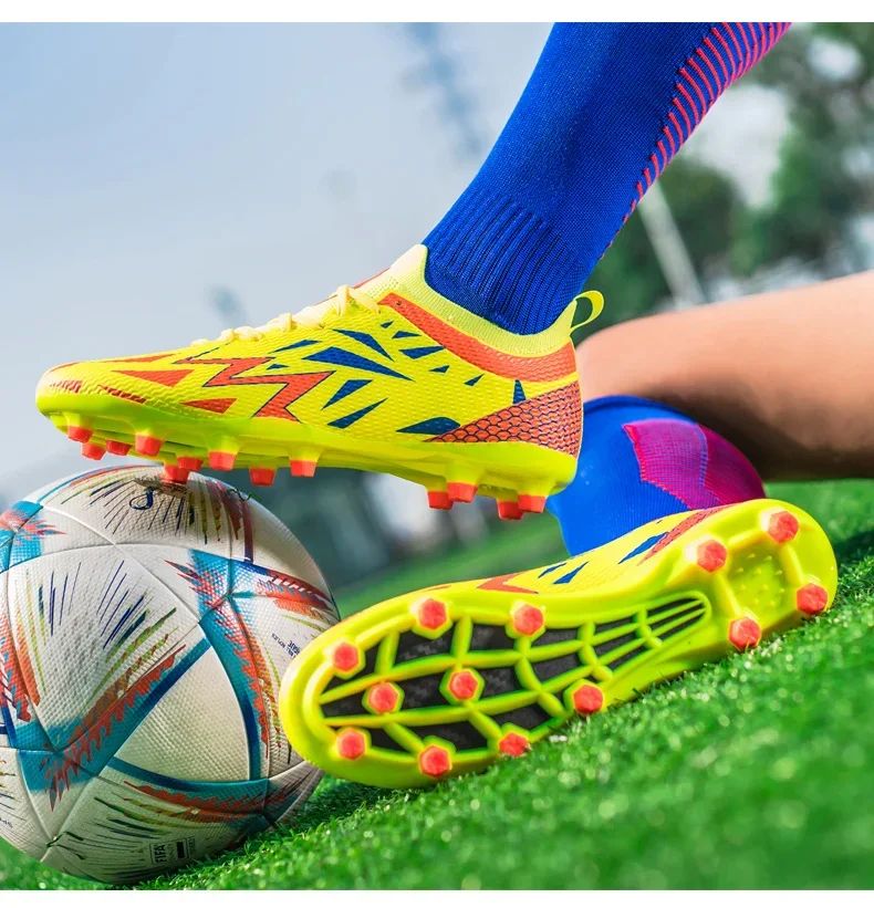 FlashStrike Ignite FG/TF Soccer Cleats – Neon Yellow Red Burst