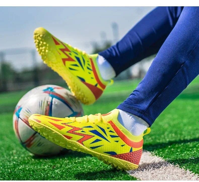 FlashStrike Ignite FG/TF Soccer Cleats – Neon Yellow Red Burst