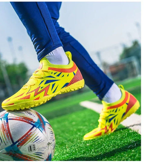 FlashStrike Ignite FG/TF Soccer Cleats – Neon Yellow Red Burst
