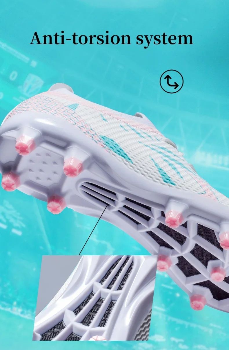 FlashStrike Lite FG Soccer Cleats – White Ice Pink/Teal Edition